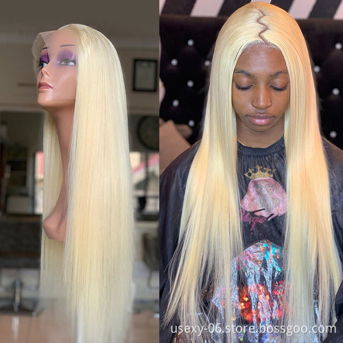 Raw European Natural 613 Blonde Cuticle Aligned Human Hair Hd Full Lace Frontal Wig,Brazilian Thin Swiss Hd Lace Wig Virgin Hair